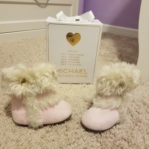 Michael Kors Pink Furry Baby Girl boots